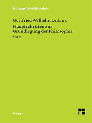 cover image of Hauptschriften zur Grundlegung der Philosophie Teil II
